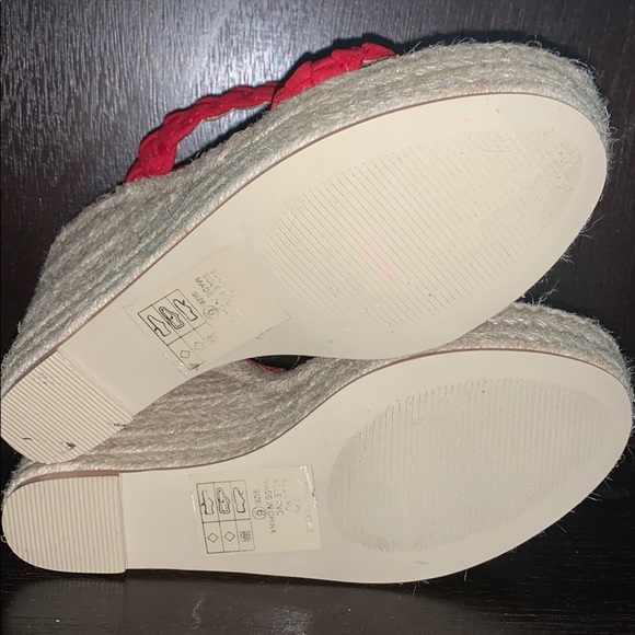 Fahrenheit Slip On Women Wedge Espadrilles in Red - Picture 10 of 11